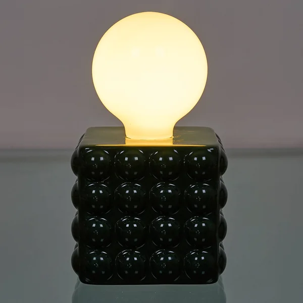 Lampe LED à poser, en céramique, vert foncé