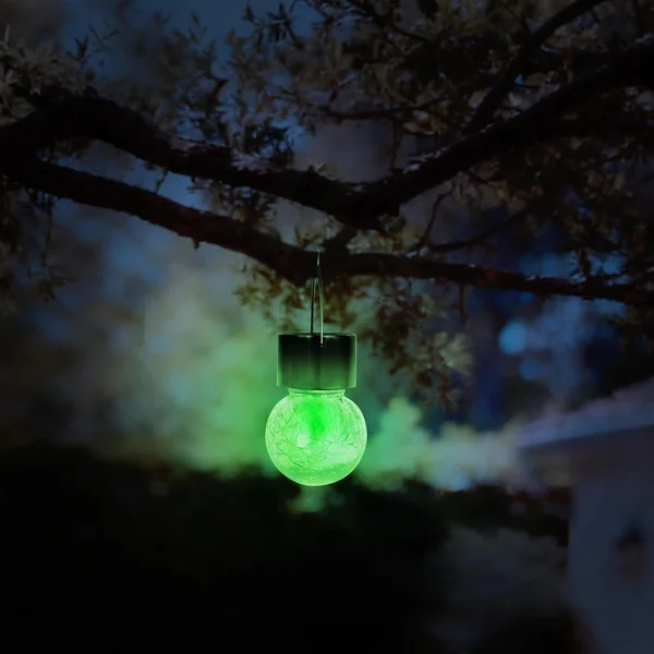 LAMPE SOLAIRE BOULE VERRE INOX 1 LED MULTICOLOR D.6CM