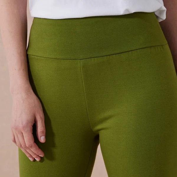 Legging taille haute spécial froid, molleton gratté, vert olive