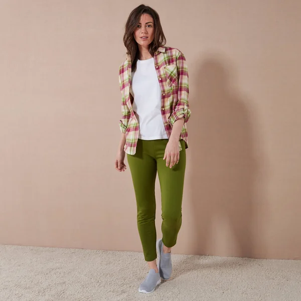 Legging taille haute spécial froid, molleton gratté, vert olive