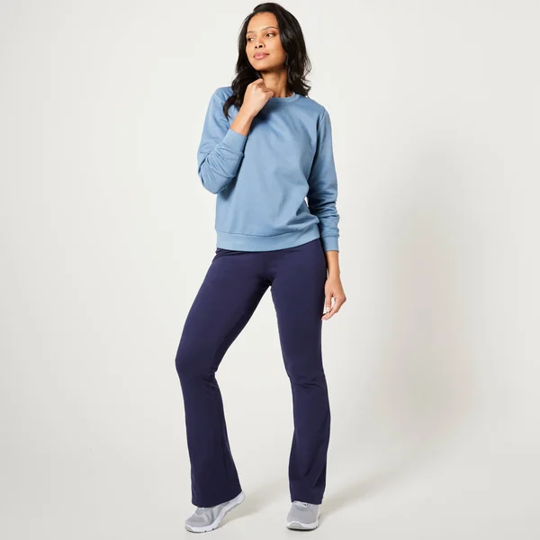 Legging trompette maille jersey, marine