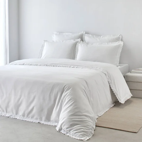 Linge de lit blanc brodé Colombine®, blanc