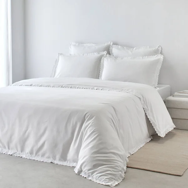 Linge de lit blanc brodé Colombine®, blanc