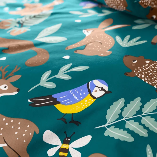 Linge de lit enfant à motifs Ourson en coton biologique(**), vert