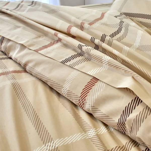 Linge de lit Karl imprimé écossais, en coton , beige
