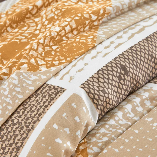 Linge de lit Lovely en flanelle imprimé coeurs , beige / caramel