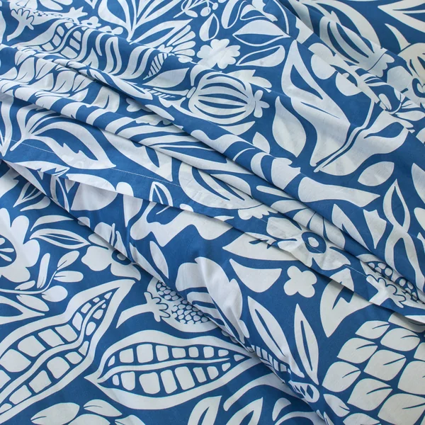 Linge de lit Montego en coton imprimé , bleu
