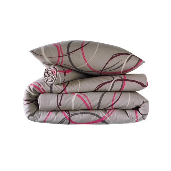 Linge de lit Noémie polycoton imprimé cercles, taupe grisé