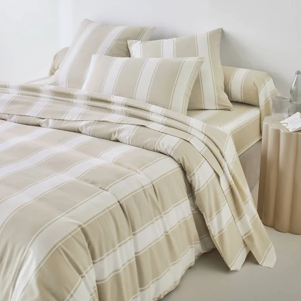 Linge de lit Transat en coton imprimé , beige