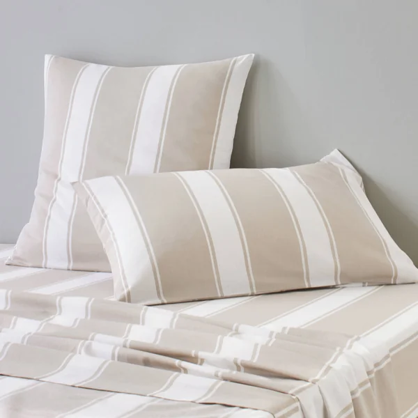 Linge de lit Transat en coton imprimé , beige