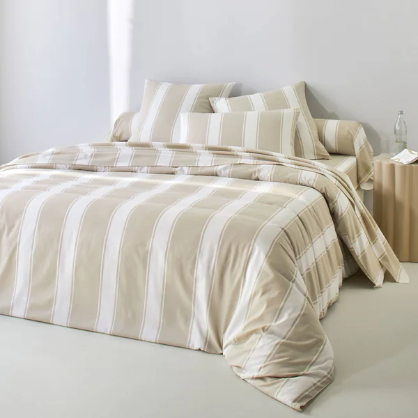 Linge de lit Transat en coton imprimé , beige