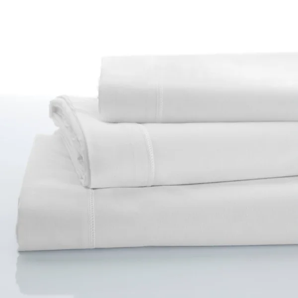 Linge de lit uni coton , blanc