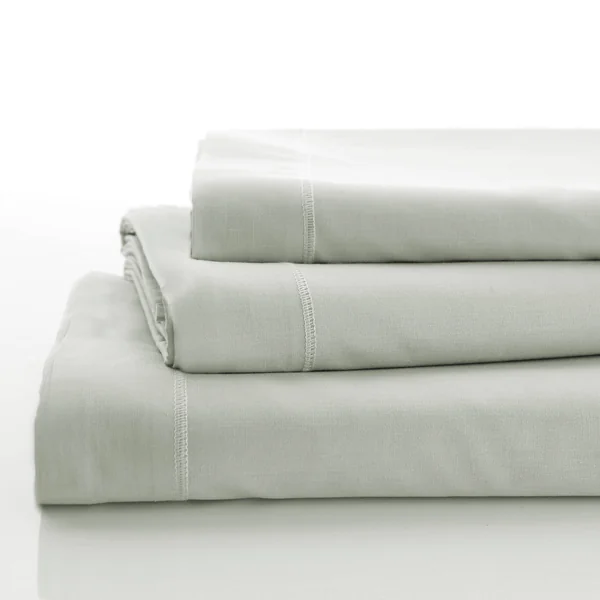 Linge de lit uni coton, gris perle