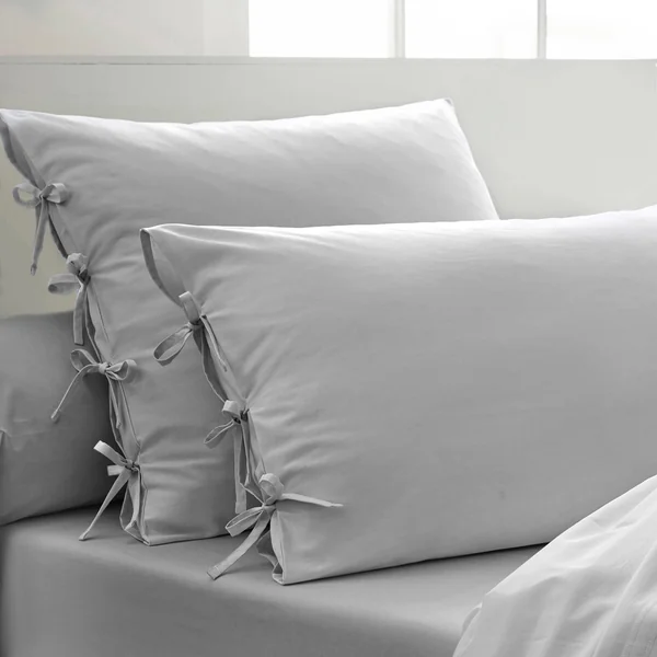 Linge de lit uni percale, gris perle