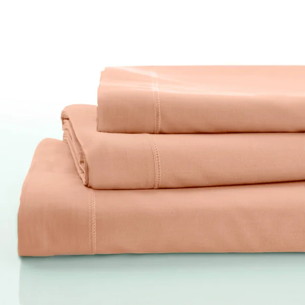 Linge de lit uni polyester-coton Colombine, melon
