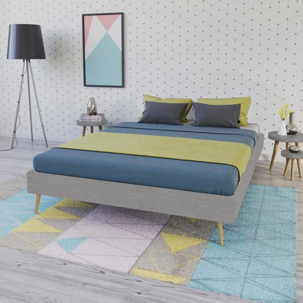 Lit adulte scandinave tissu Agnar
