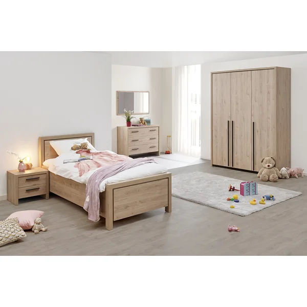 Lit enfant contemporain chêne clair Violetta
