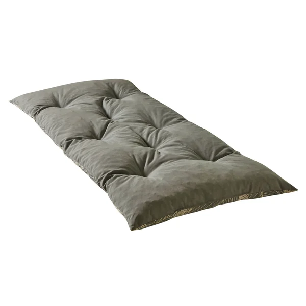 Long coussin déco imprimé feuillage, gris perle