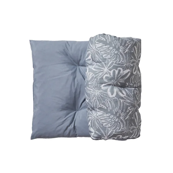 Long coussin déco imprimé feuillage, gris perle