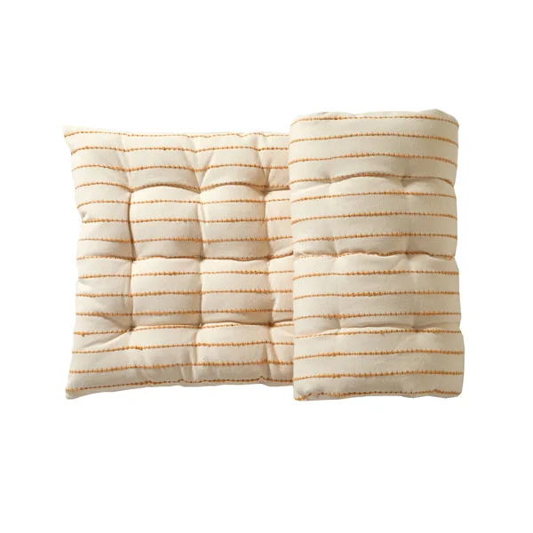 Long coussin déco tissage artisanal, naturel / miel