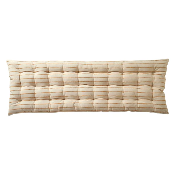 Long coussin déco tissage artisanal, naturel / miel