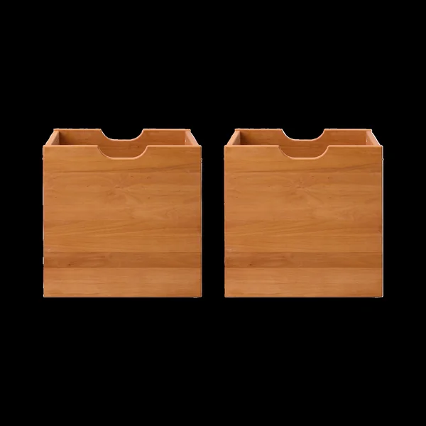 Lot de 2 cubes de rangement bois massif Cyriel - Hêtre Massif