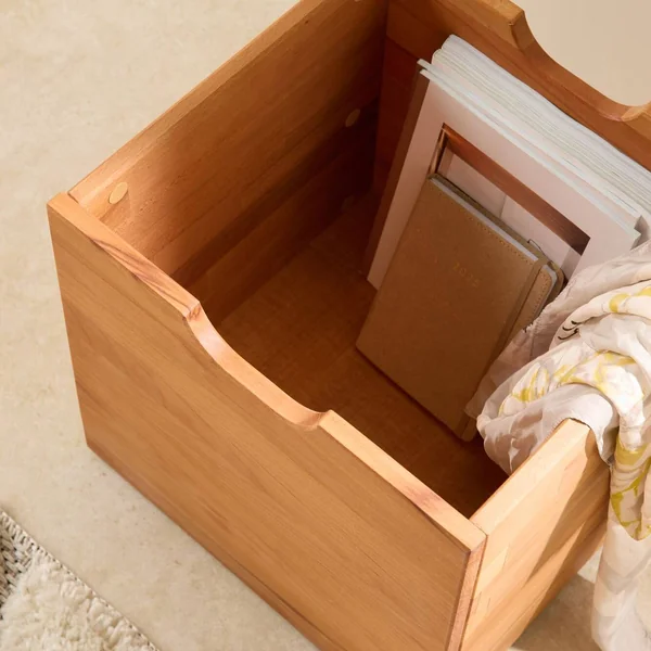 Lot de 2 cubes de rangement bois massif Cyriel - Hêtre Massif