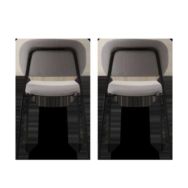 Lot de 6 chaises tissu pieds métal Sofia - Gris