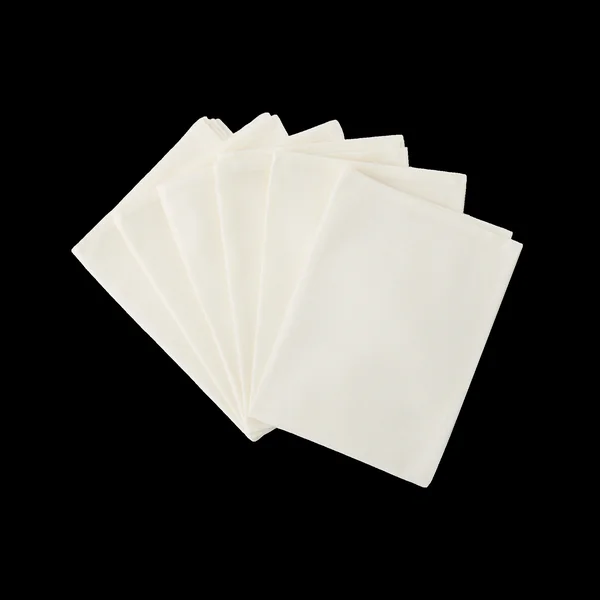 Lot de 6 sets de table enduit coton lin Laurie - Blanc - 35 x 48 cm