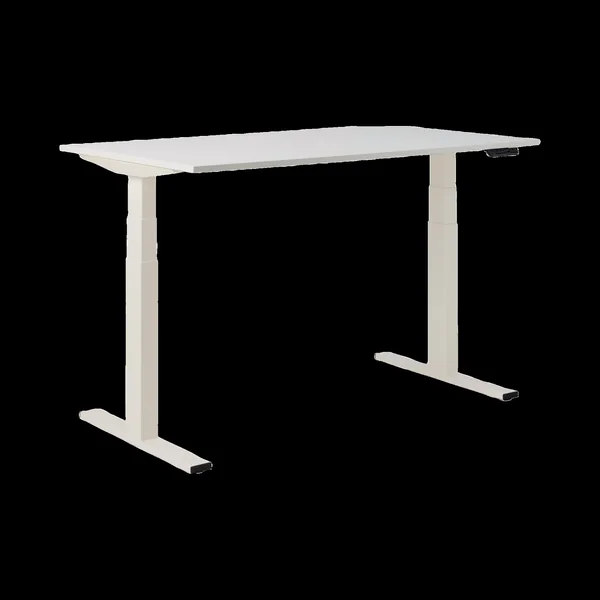 MAKIBA Bureau électrique assis-debout ergonomique Marley - Plateau Blanc/Pieds blancs - 160 x 80 cm