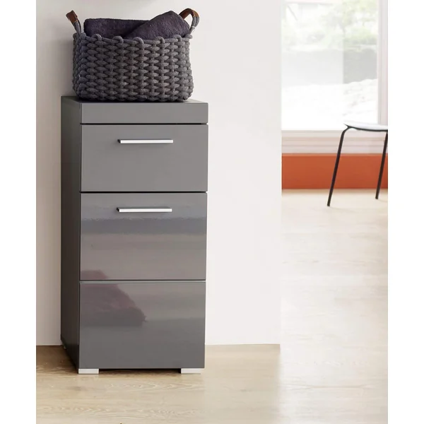 Meuble bas de salle de bains moderne gris 37 cm Andora