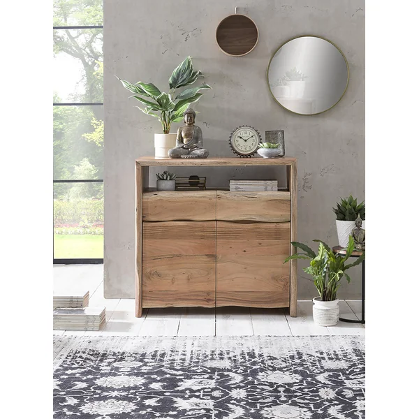 Meuble de rangement 90 cm style nature en acacia massif Azalée
