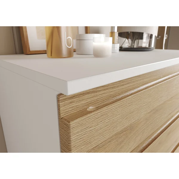 Meuble de rangement de salle de bain contemporain chêne/blanc Elegance