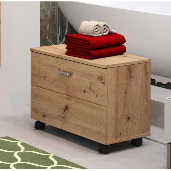 Meuble de rangement de salle de bain moderne chêne artisan Etienne