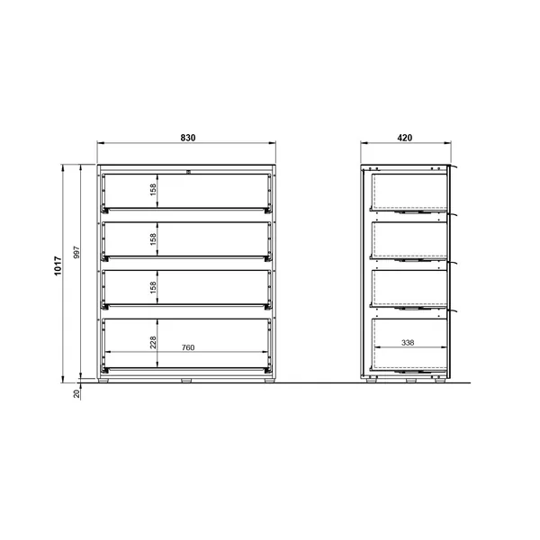 Meuble de rangement moderne 83 cm Sophia