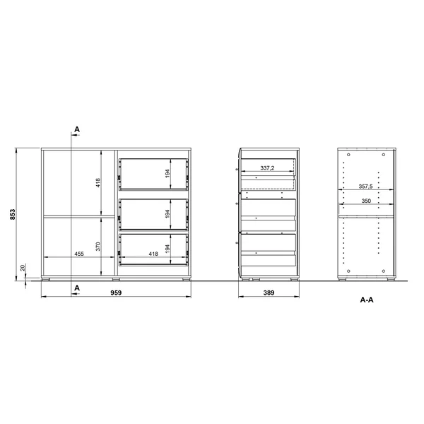 Meuble de rangement moderne blanc Suzana