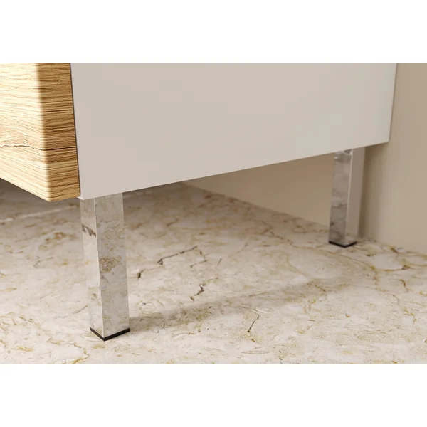 Meuble sous vasque contemporain 80 cm chêne/blanc Elegance
