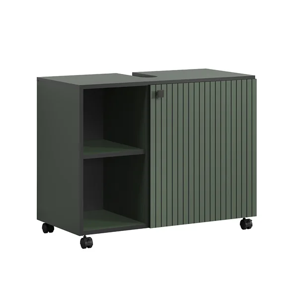 Meuble sous vasque contemporain vert sapin Lissandre