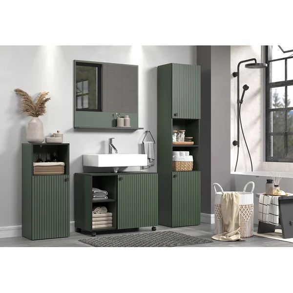 Meuble sous vasque contemporain vert sapin Lissandre