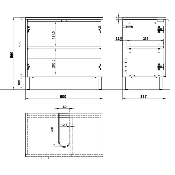 Meuble sous vasque moderne graphite Ariana