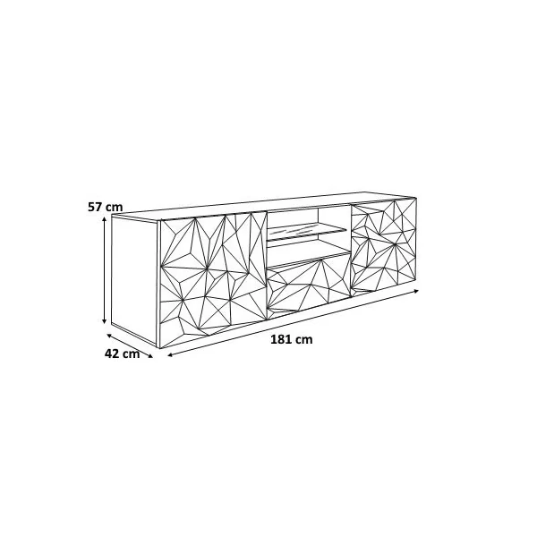 Meuble TV design 181 cm laqué Andreasse