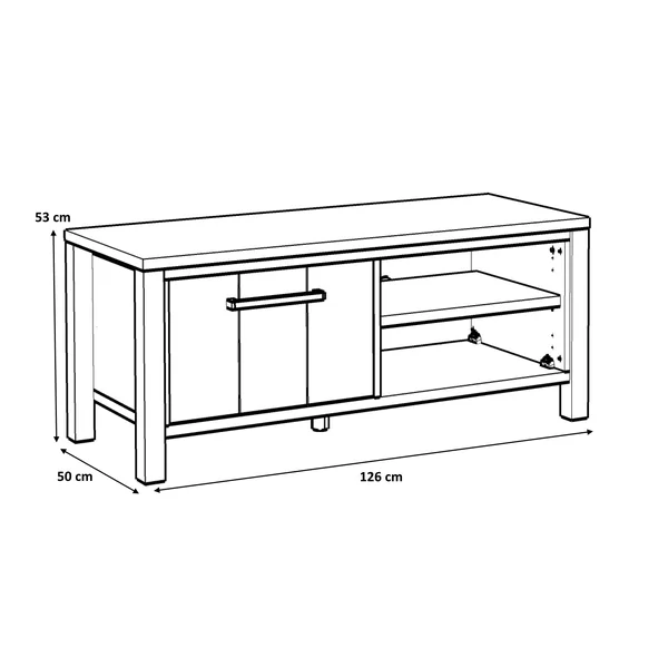 Meuble TV industriel 126 cm coloris teck Toledo