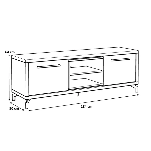 Meuble TV industriel 184 cm marron/noir Chaneze