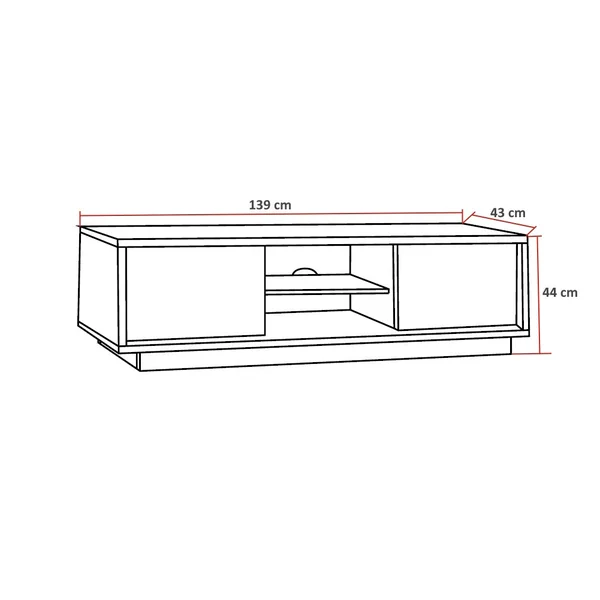 Meuble TV moderne 139 cm blanc marbré Carrat