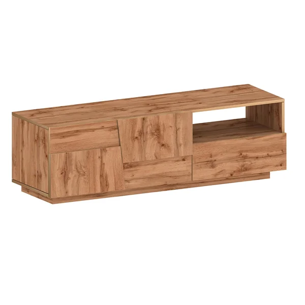 Meuble TV moderne 150 cm chêne wotan Pedro