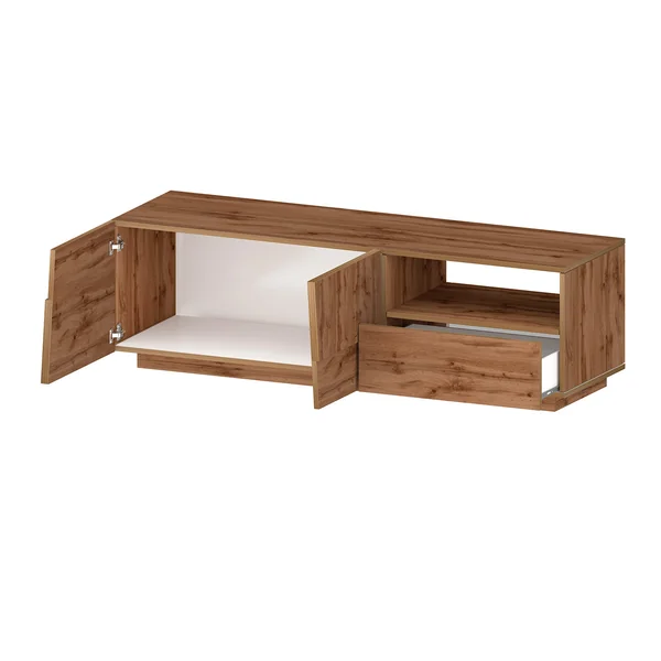 Meuble TV moderne 150 cm chêne wotan Pedro