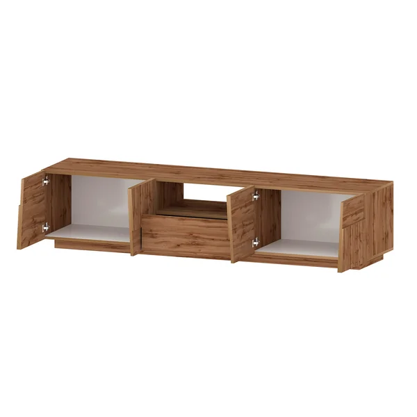 Meuble TV moderne 220 cm chêne wotan Pedro