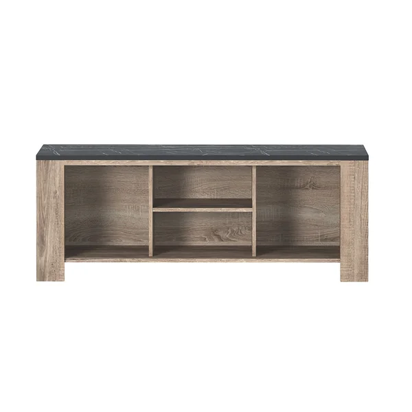 Meuble TV moderne chêne/marbré noir Casagrande