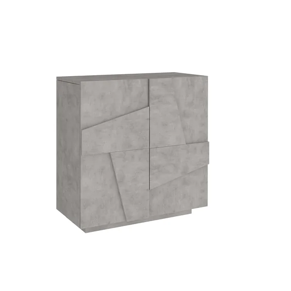 Meuble à chaussures H 86 cm gris béton Pittsburgh