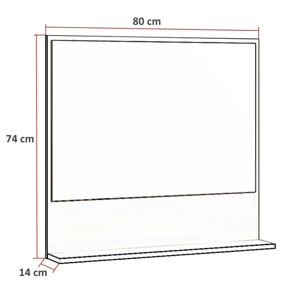 Miroir de salle de bain contemporain chêne clair Lissandre